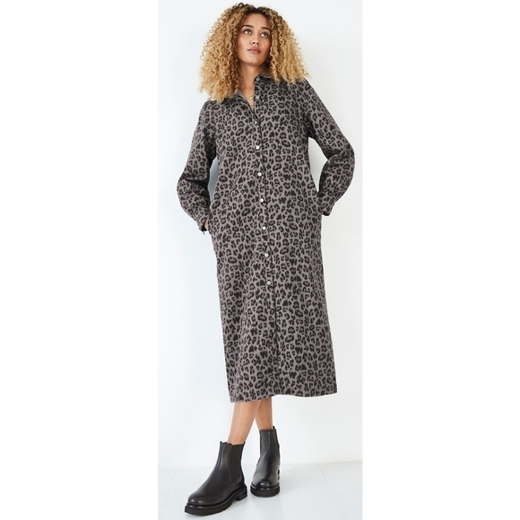 NWT Hush Gray Leopard Lexi Denim Dress Size 4 - Picture 4 of 14